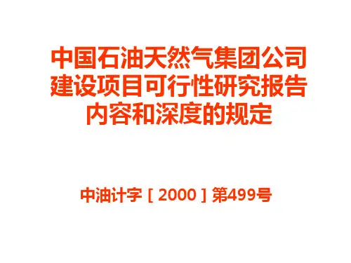 中油集团建设项目可行性研究报告内容和深度规定(参考必备)