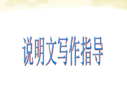 说明文写作指导课件