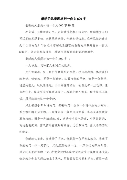 最新的风景题材初一作文600字