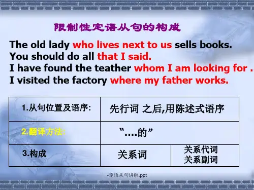 定语从句讲解.ppt经典实用