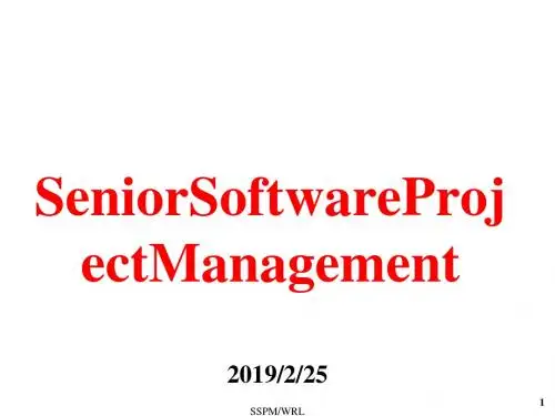 高级软件项目管理课程(PPT 33张)