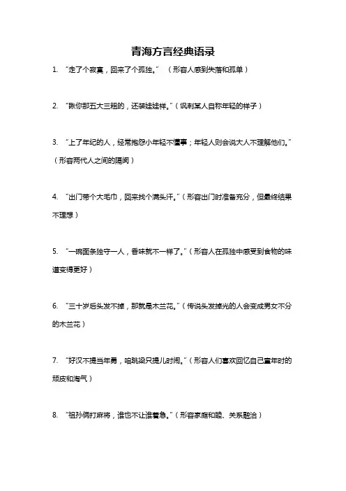 青海方言经典语录