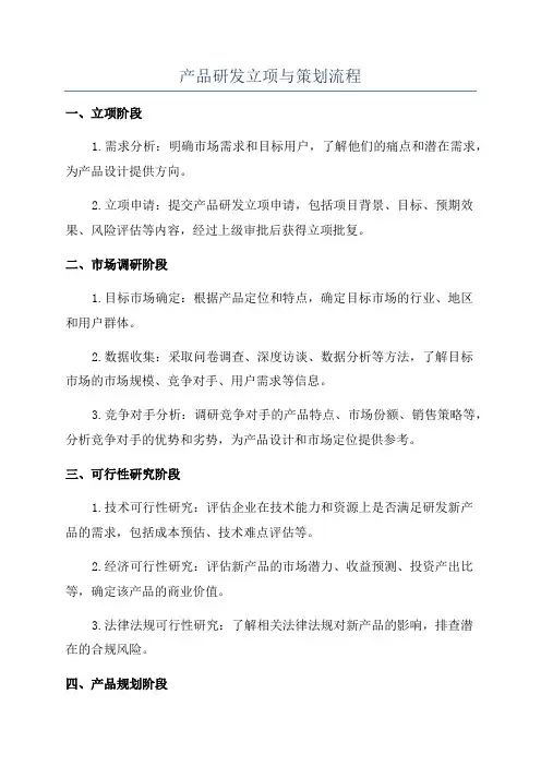 产品研发立项与策划流程