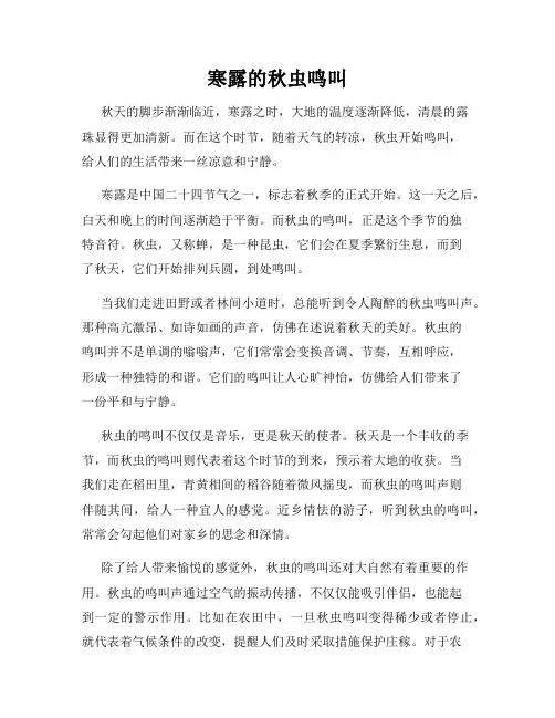 寒露的秋虫鸣叫