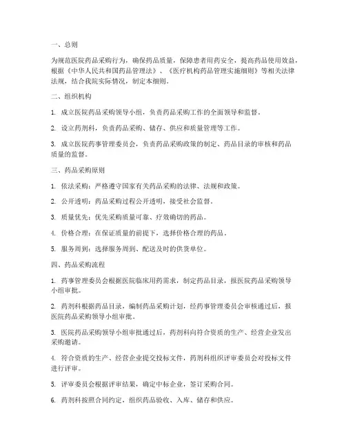 医院药品采购管理制度细则