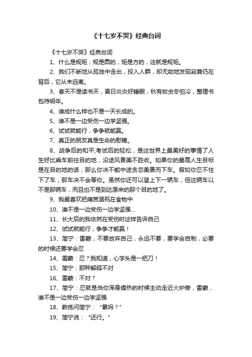 《十七岁不哭》经典台词