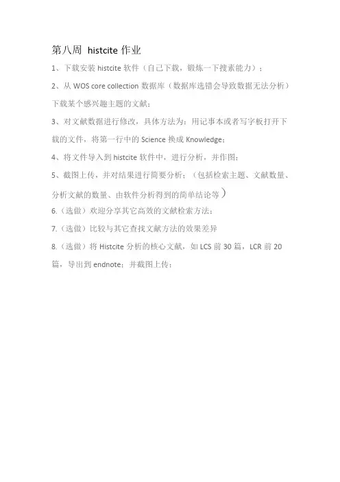 文献管理与信息分析(罗昭锋)第6次histcite的作业