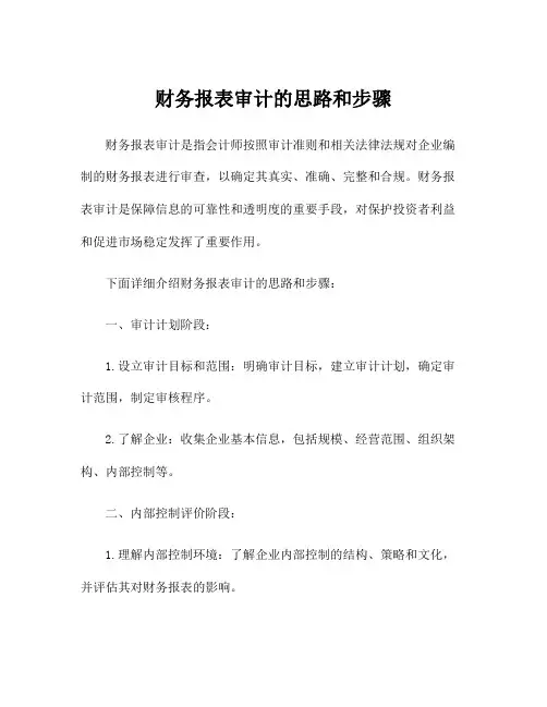 财务报表审计的思路和步骤