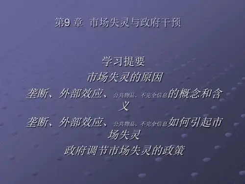 第七章 市场失灵与政府干预ppt课件