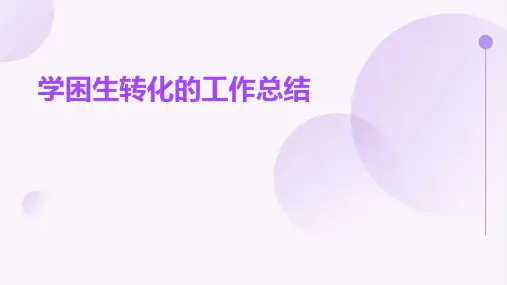 学困生转化的工作总结PPT