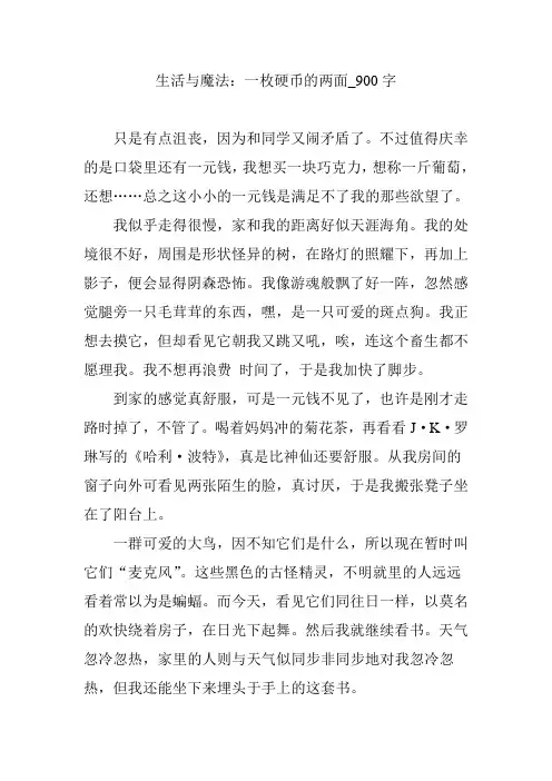 生活与魔法：一枚硬币的两面_900字