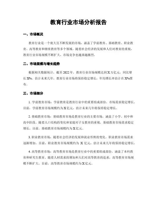 教育行业市场分析报告