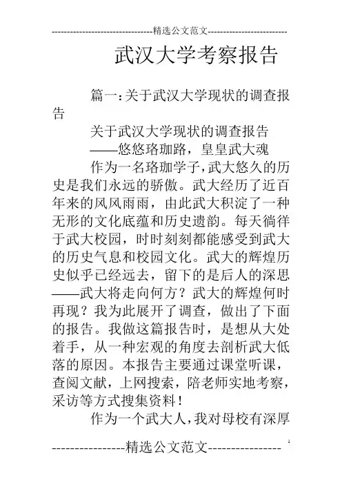 武汉大学考察报告