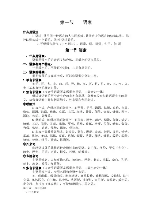 现代汉语语法基础知识六讲