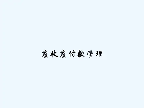 应收应付款管理 PPT