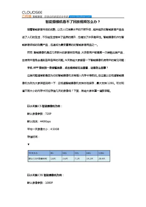 智能摄像机看不了回放视频怎么办？