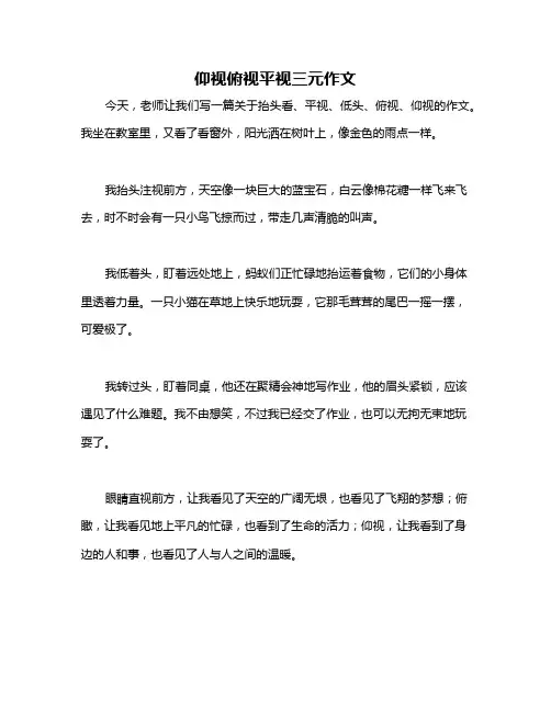仰视俯视平视三元作文