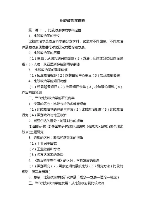 比较政治学课程