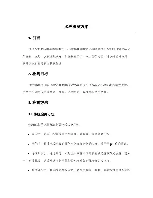 水样检测方案