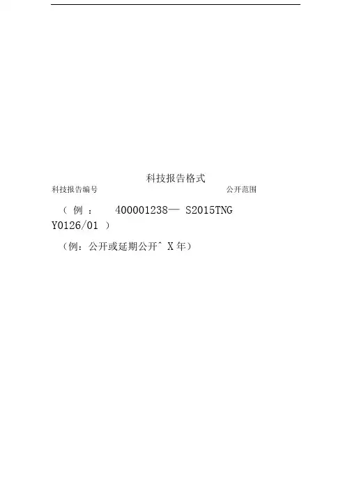 科技报告格式