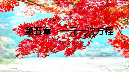 七年级数学上册 第五章 一元一次方程回顾与思考课件