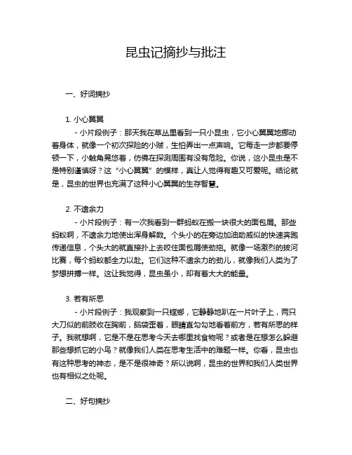 昆虫记摘抄与批注