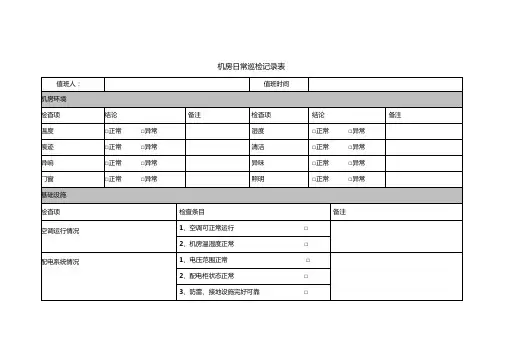 机房巡检记录表