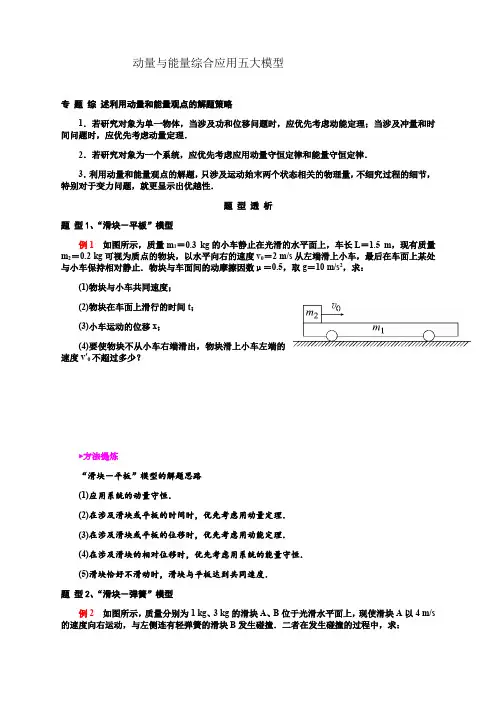 动量与能量综合应用五大模型