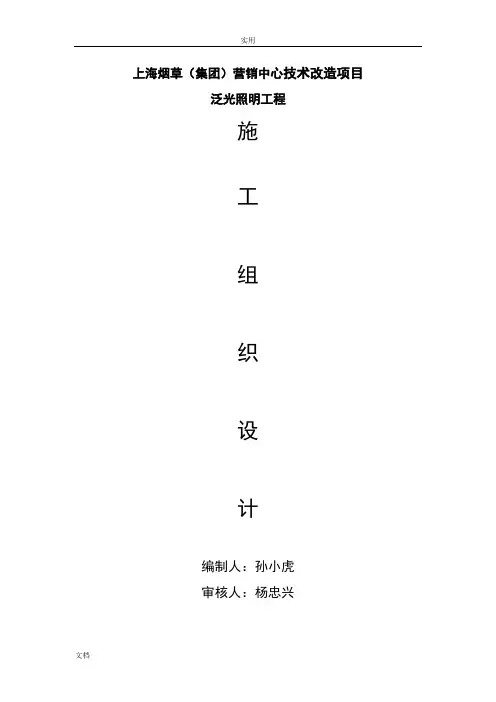 泛光照明施工组织方案设计