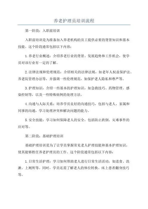 养老护理员培训流程