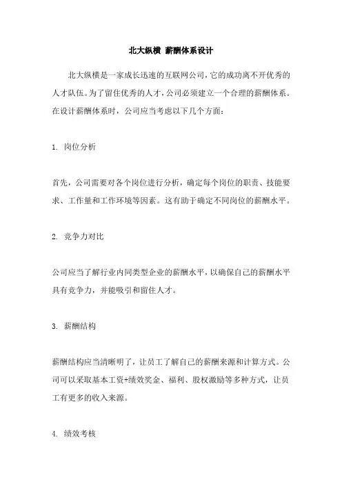 北大纵横 薪酬体系设计