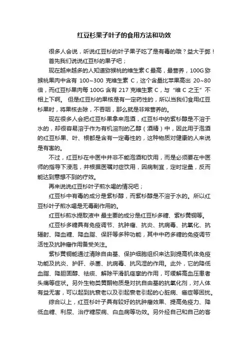红豆杉果子叶子的食用方法和功效