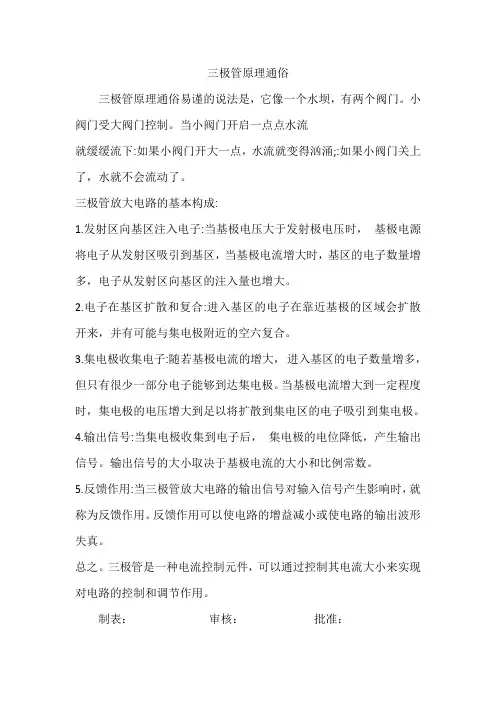 三极管原理通俗