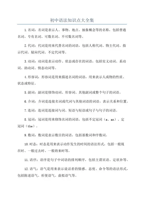 初中语法知识点大全集