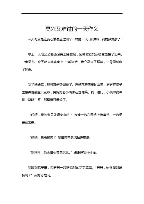 高兴又难过的一天作文