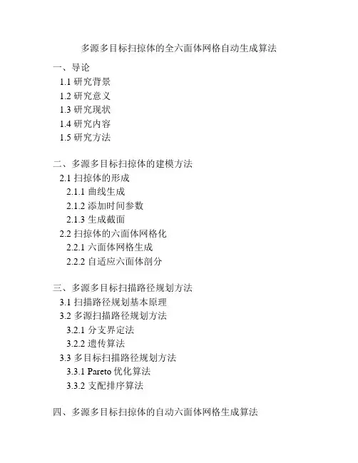 多源多目标扫掠体的全六面体网格自动生成算法