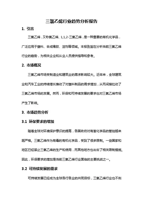 三氯乙烯行业趋势分析报告