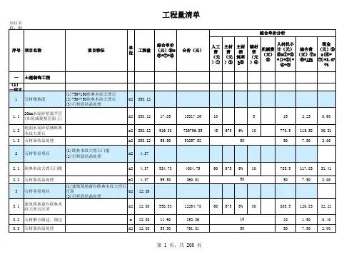 装饰工程量清单 