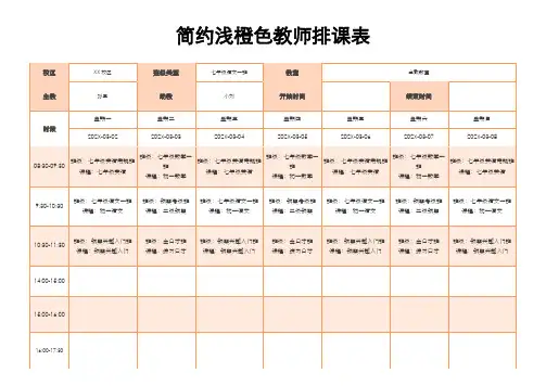 教师排课表