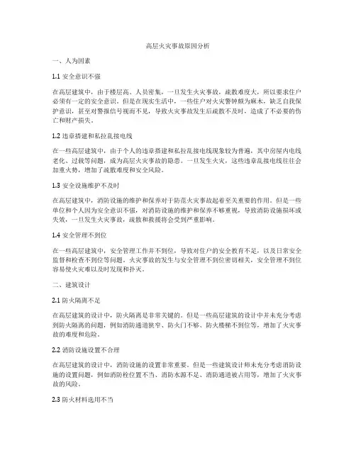 高层火灾事故原因分析