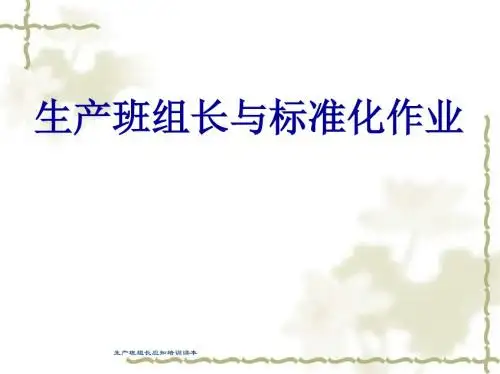 生产组长的标准化作业