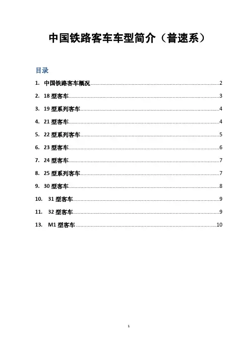 中国铁路客车车型简介(普速系)