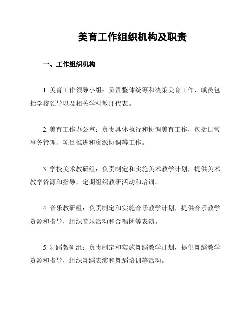 美育工作组织机构及职责
