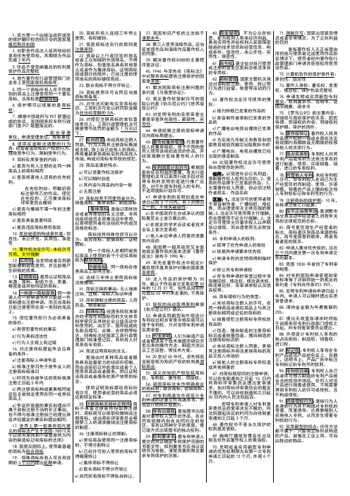 自考-知识产权法重点