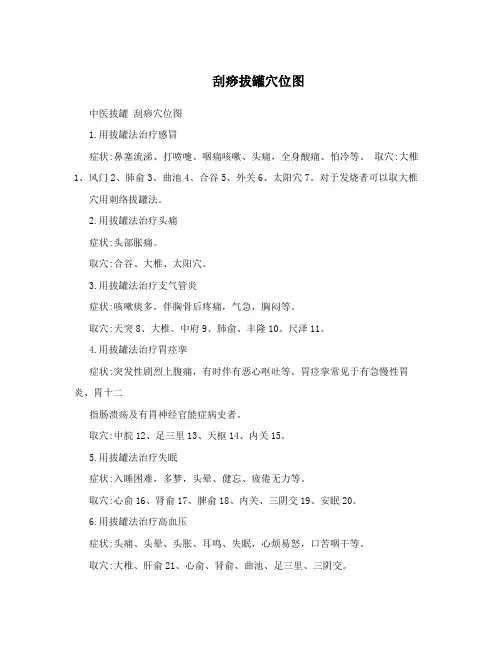 刮痧拔罐穴位图