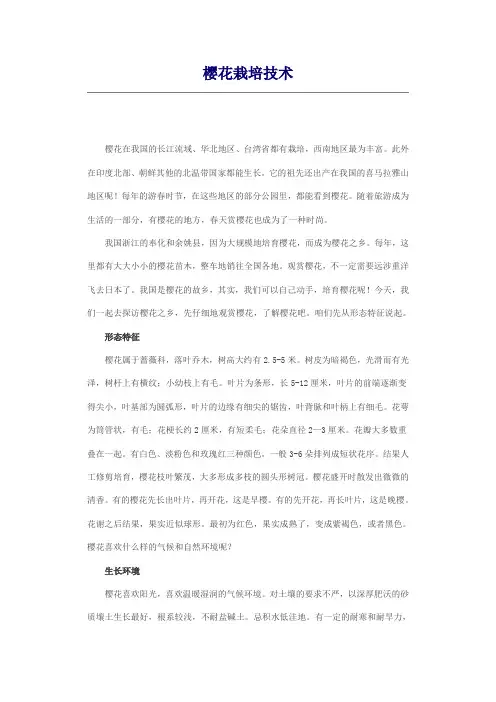 樱花栽培技术