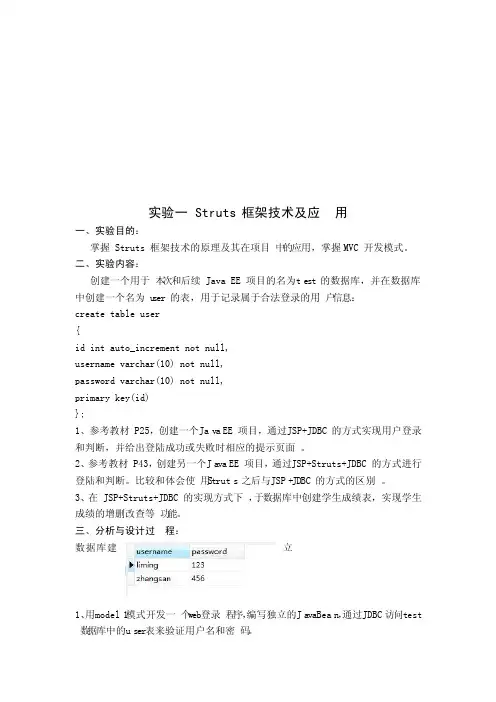 JavaEE项目开发实验报告