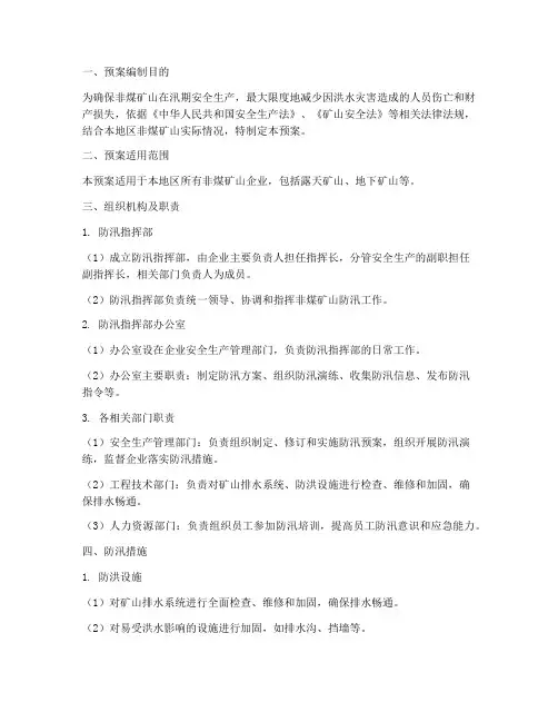 非煤矿山_防汛_应急预案