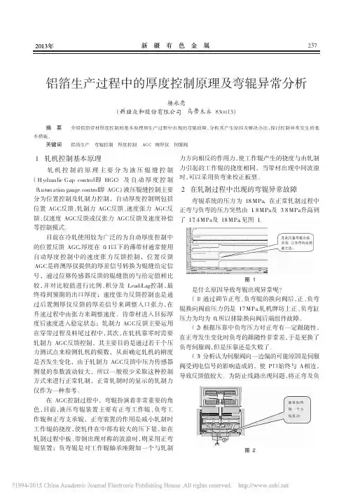 铝箔生产过程中的厚度控制原理及弯辊异常分析