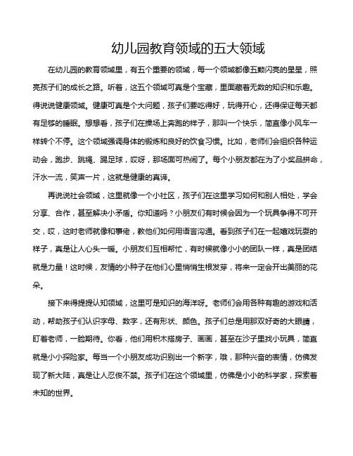 幼儿园教育领域的五大领域
